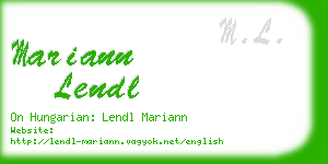 mariann lendl business card